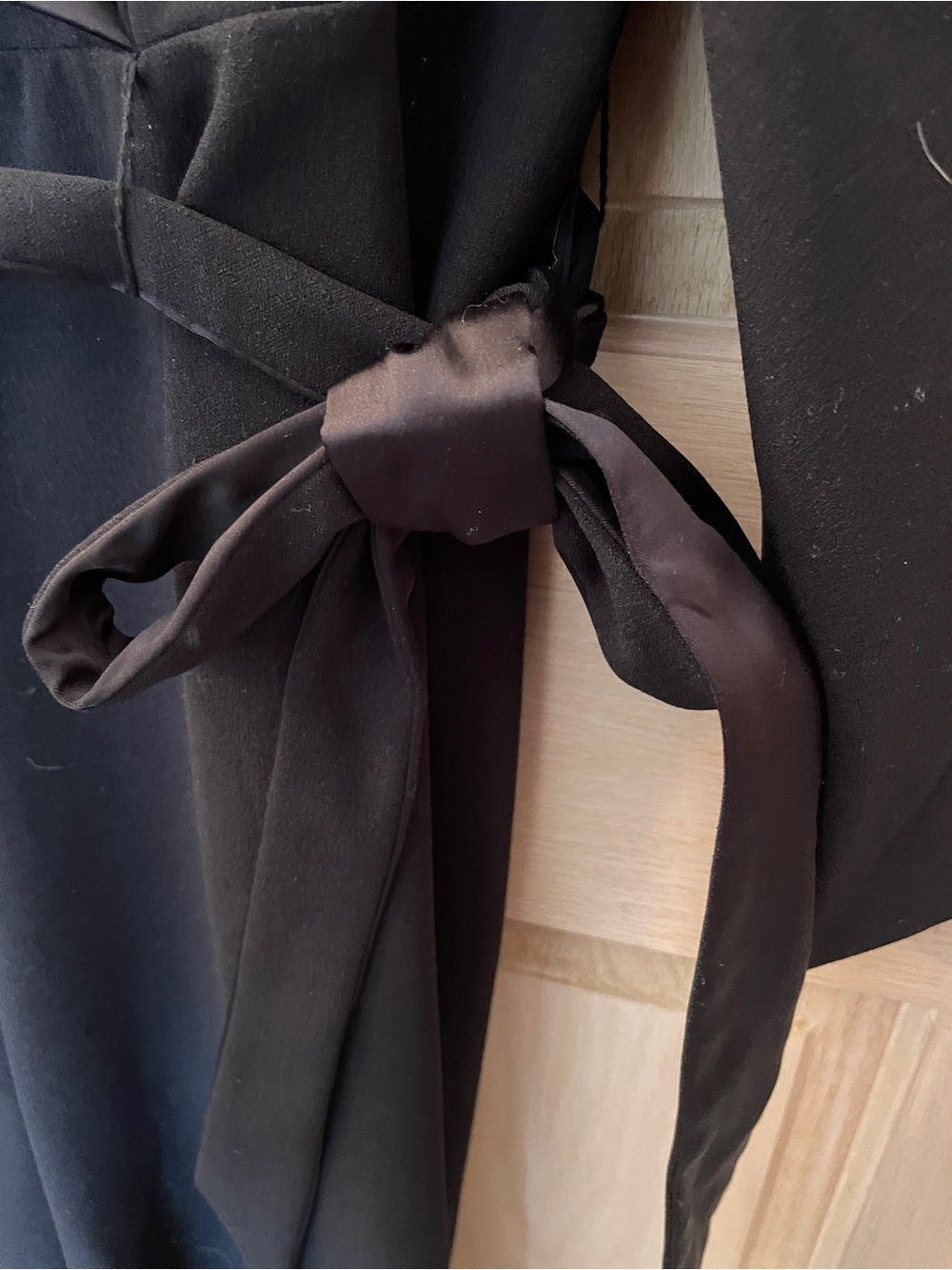 Adrianna Papell Black Satin-Trim Wrap Jumpsuit - Picture 14 of 14